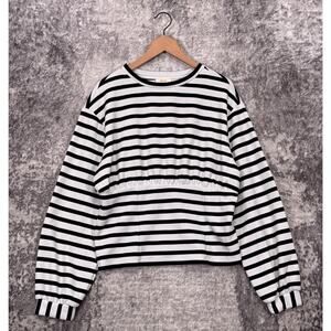 Anthropologie Sweater Large Womens Maeve Striped Smocked Back